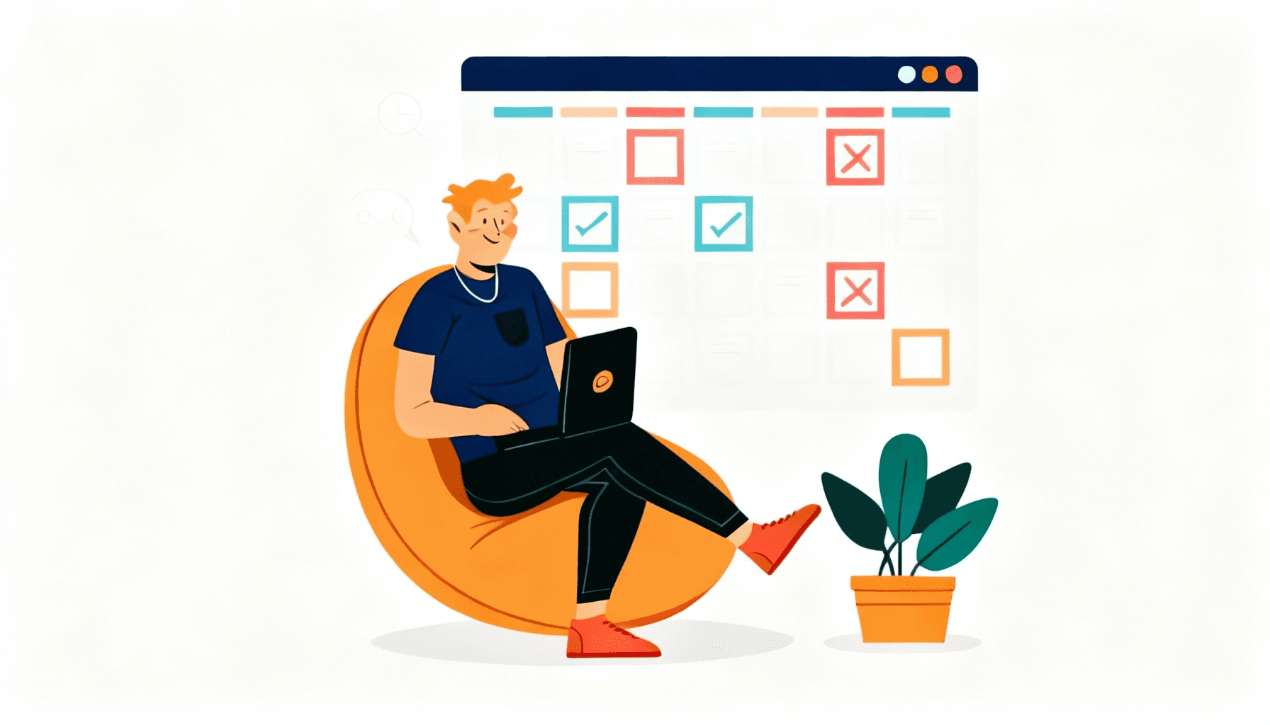 Abstract illustration of scheduling and messaging